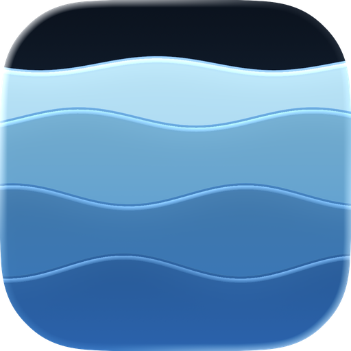 Icon candidate B: bands of one blue running edge to edge, a dark sky at the top, light at the horizon, deepening toward the bottom.